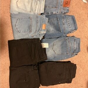 Assorted Denim and Black Jeans Collection 8 Pairs size 5-7